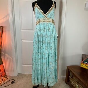 Zury Bohemian Halter Paisley Coastal Cowgirl Maxi Festival Gown Free Size